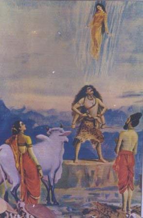 Raja Ravi Varma Gangavataranam Sweden oil painting art